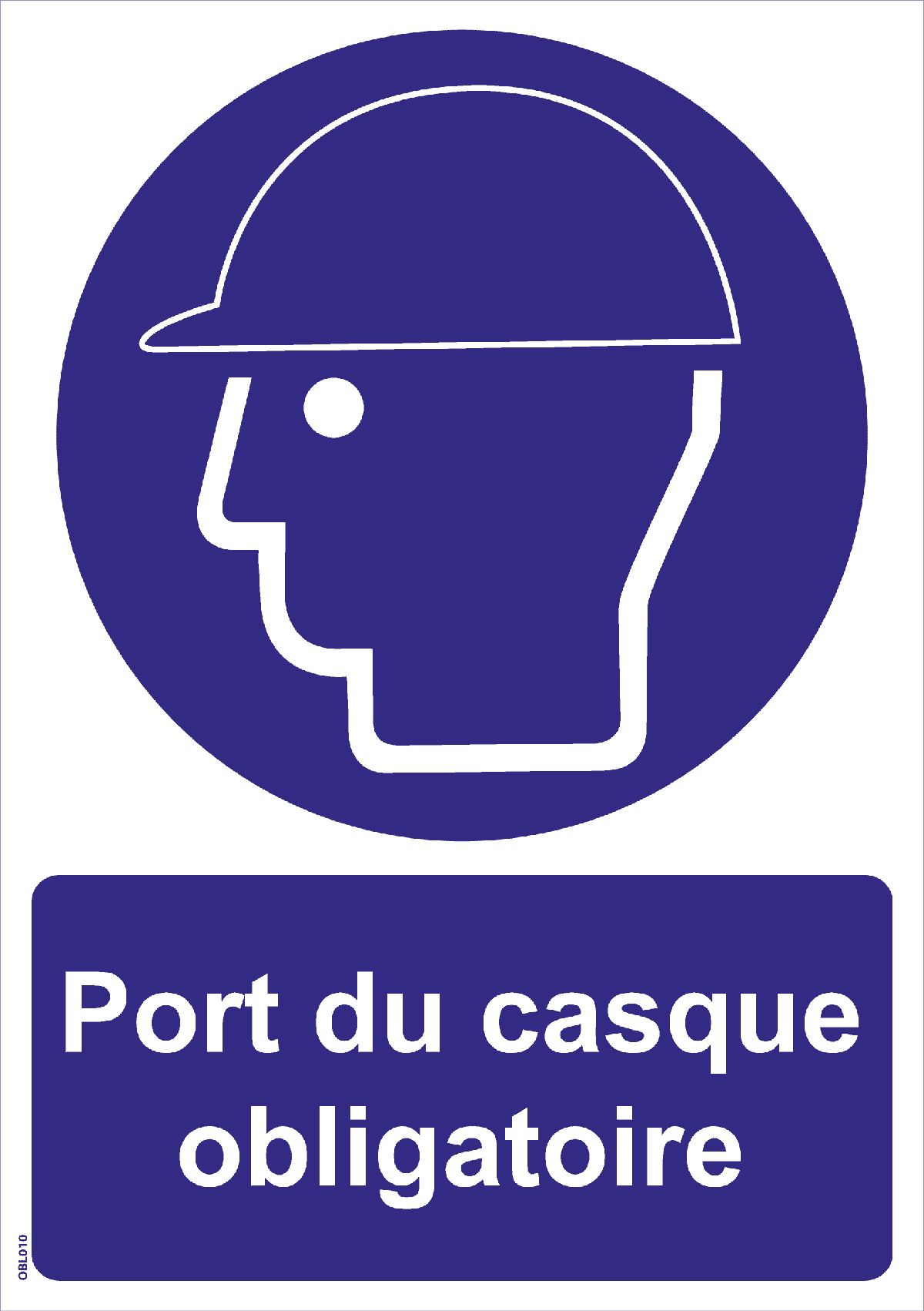 Panneau Port du casque obligatoire - A5 - Securplan